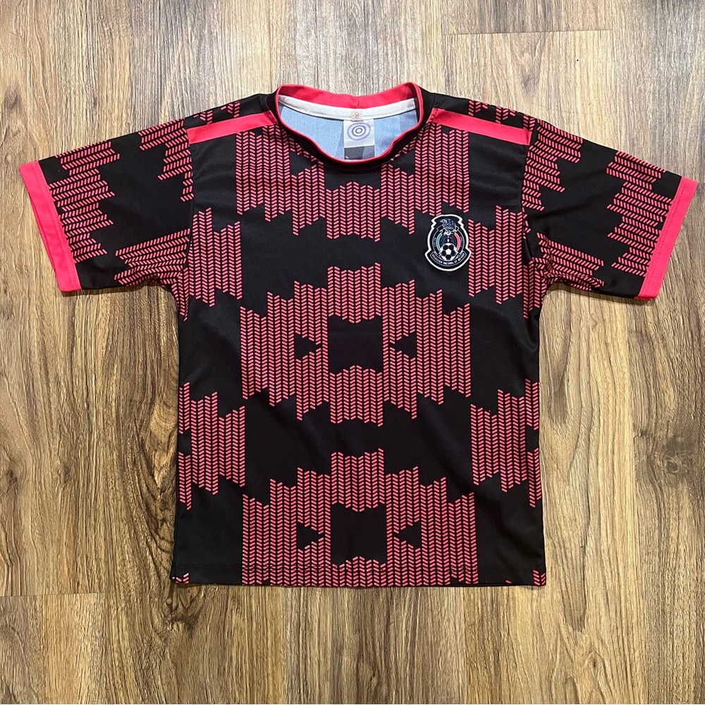 Mexico Soccer Jersey Youth Size 8/Medium El Tri Black & Pink Soy México